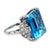 Art Deco 19.02 carat aquamarine diamond platinum cocktail ring Jack Weir & Sons