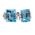 Mid Century 15.50 carat aquamarine diamond platinum earrings