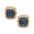 Contemporary 9 carat invisible set sapphire diamond emerald 18k gold earrings Jack Weir & Sons