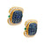 Contemporary 9 carat invisible set sapphire diamond emerald 18k gold earrings Jack Weir & Sons