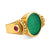 Vintage Italy chrysoprase ruby 18k yellow gold intaglio signet ring Jack Weir & Sons