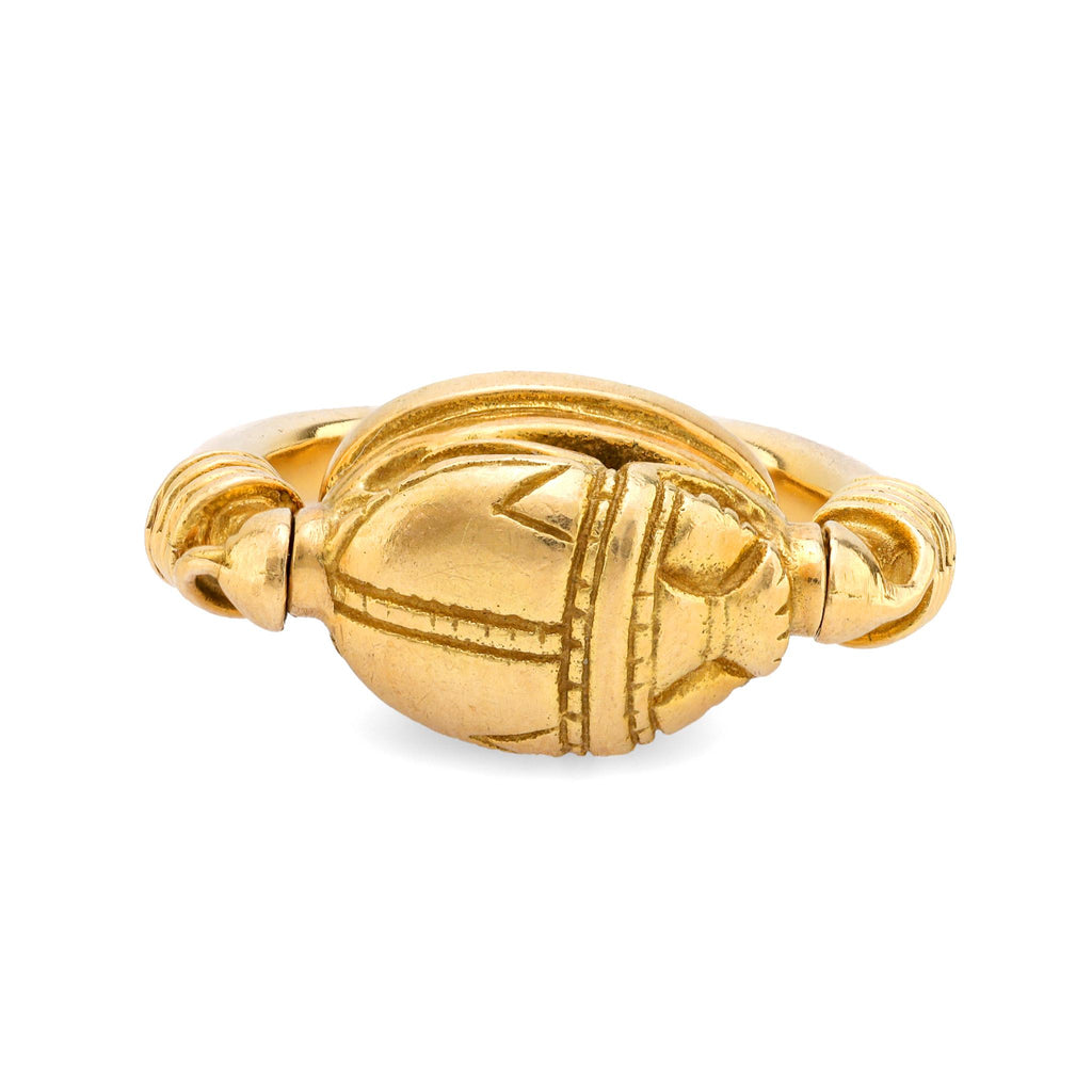 Barry Kieselstein-Cord 18k yellow gold swivel scarab ring