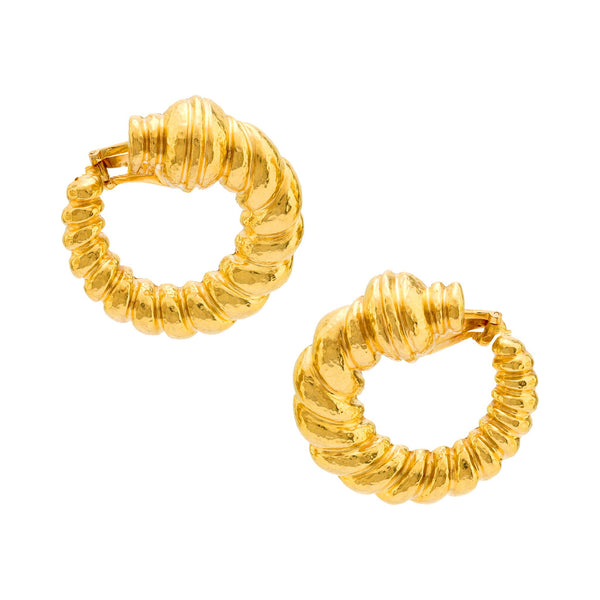 Zolotas vintage 22k yellow gold hoop earrings Zolotas