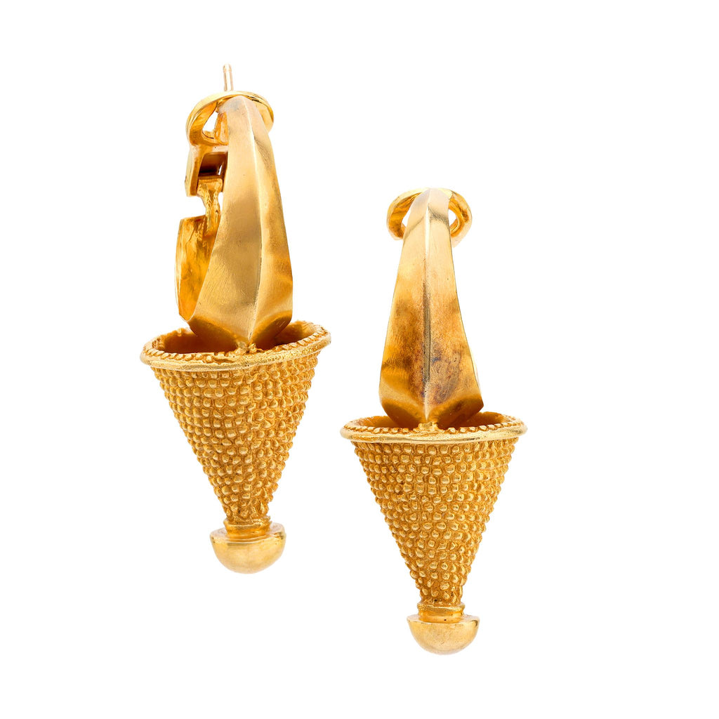 Zolotas vintage 18k yellow gold cone earrings Zolotas