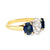 GIA 1.53 carat diamond sapphire 18k yellow gold three stone ring Jack Weir & Sons