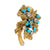 Chaumet vintage turquoise diamond 18k yellow gold brooch