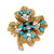 Chaumet vintage turquoise diamond 18k yellow gold brooch