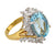 Vintage 9 carat aquamarine diamond 18k gold cocktail ring Jack Weir & Sons