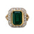 Vintage 5.60 carat emerald diamond 18k yellow gold cocktail ring Jack Weir & Sons