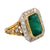 Vintage 5.60 carat emerald diamond 18k yellow gold cocktail ring Jack Weir & Sons