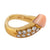 Van Cleef & Arpels French diamond coral 18k yellow gold ring Van Cleef & Arpels