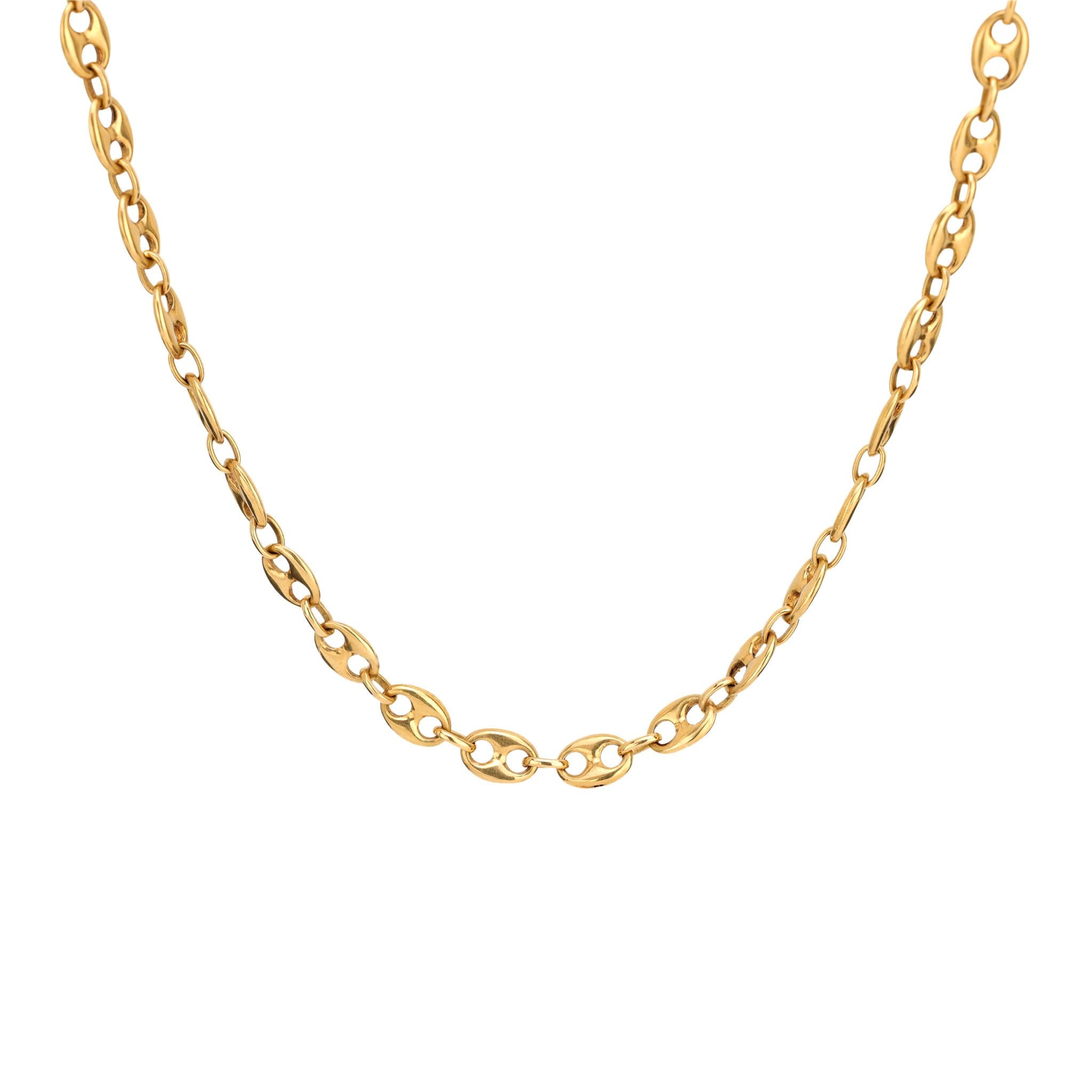 Vintage 18k yellow gold mariners chain necklace