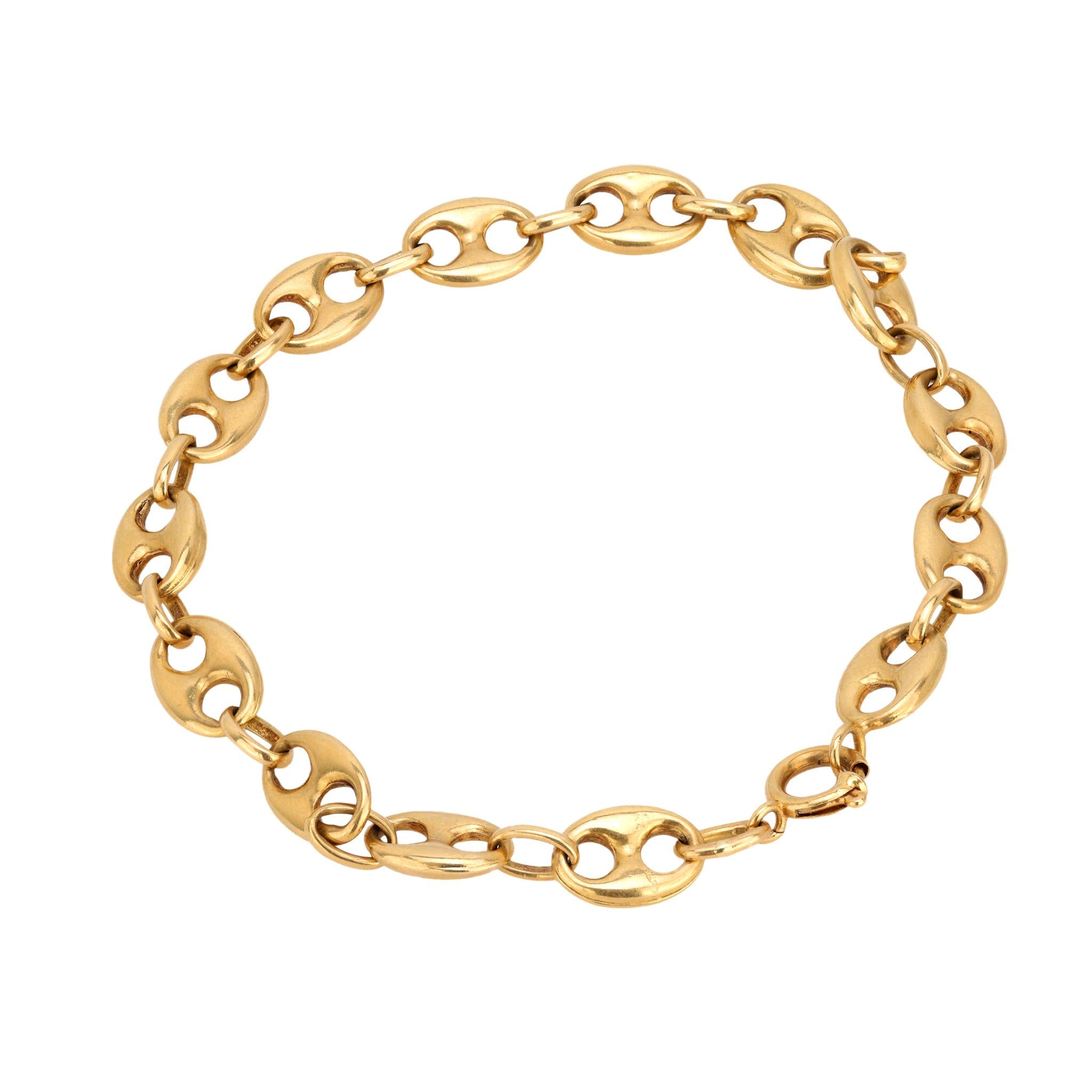 Vintage 18k yellow gold mariners chain bracelet