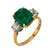 Mid Century GIA 3.25 carat Colombian emerald diamond 18k yellow gold ring Jack Weir & Sons