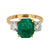 Mid Century GIA 3.25 carat Colombian emerald diamond 18k yellow gold ring Jack Weir & Sons