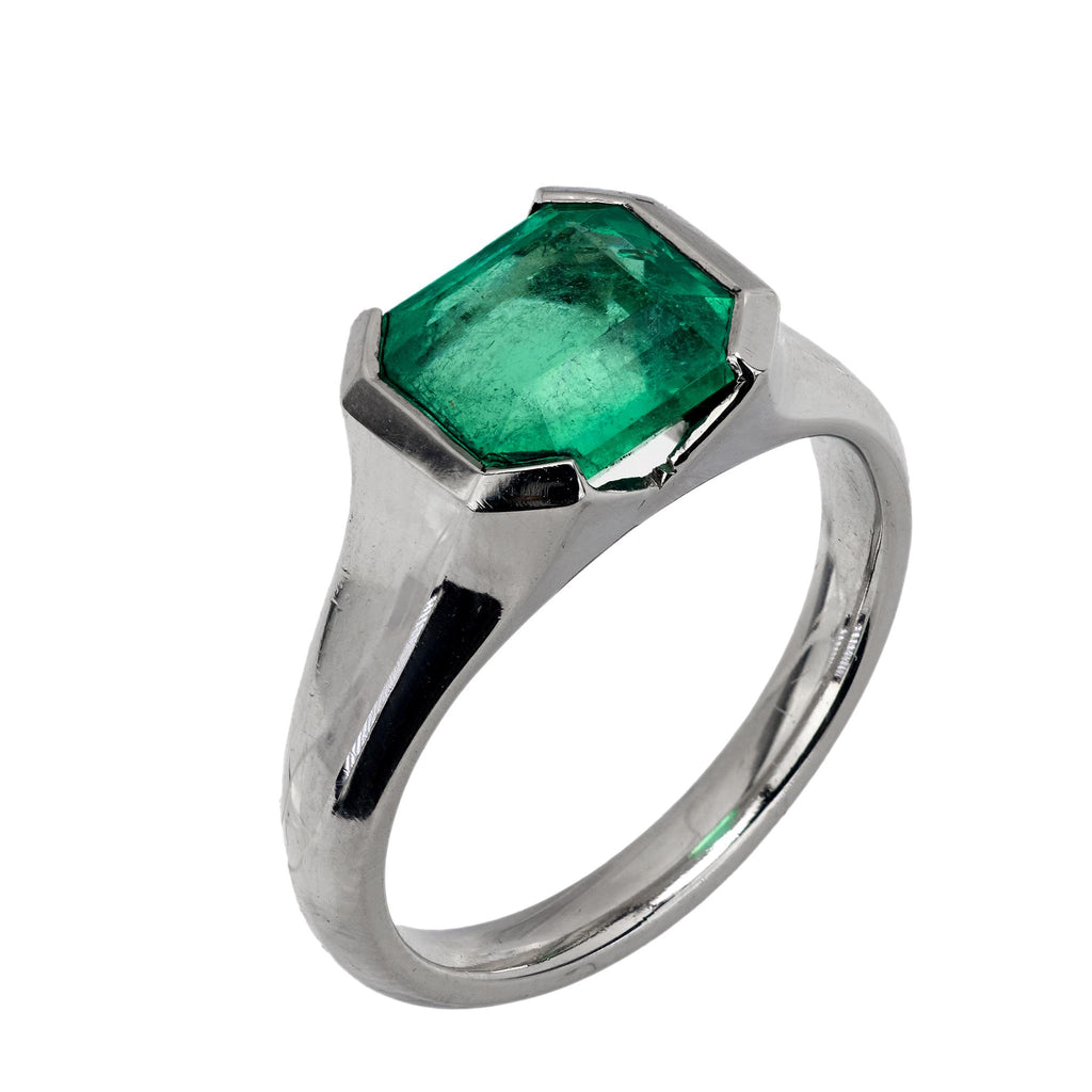 GIA 2.80 carat Colombian emerald platinum ring Jack Weir & Sons