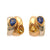 Vintage 4 carat yellow and blue sapphire 18k yellow and white gold earrings Jack Weir & Sons