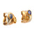 Vintage 4 carat yellow and blue sapphire 18k yellow and white gold earrings Jack Weir & Sons