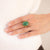 Vintage cabochon jade 18k yellow gold cocktail ring Jack Weir & Sons