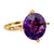 Vintage 18.50 carat amethyst 18k yellow gold cocktail ring