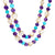 34" Italian mother of pearl amethyst turquoise 18k yellow gold bead necklace