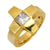 Vintage princess cut diamond 18k yellow gold ring Jack Weir & Sons