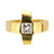 Vintage princess cut diamond 18k yellow gold ring Jack Weir & Sons