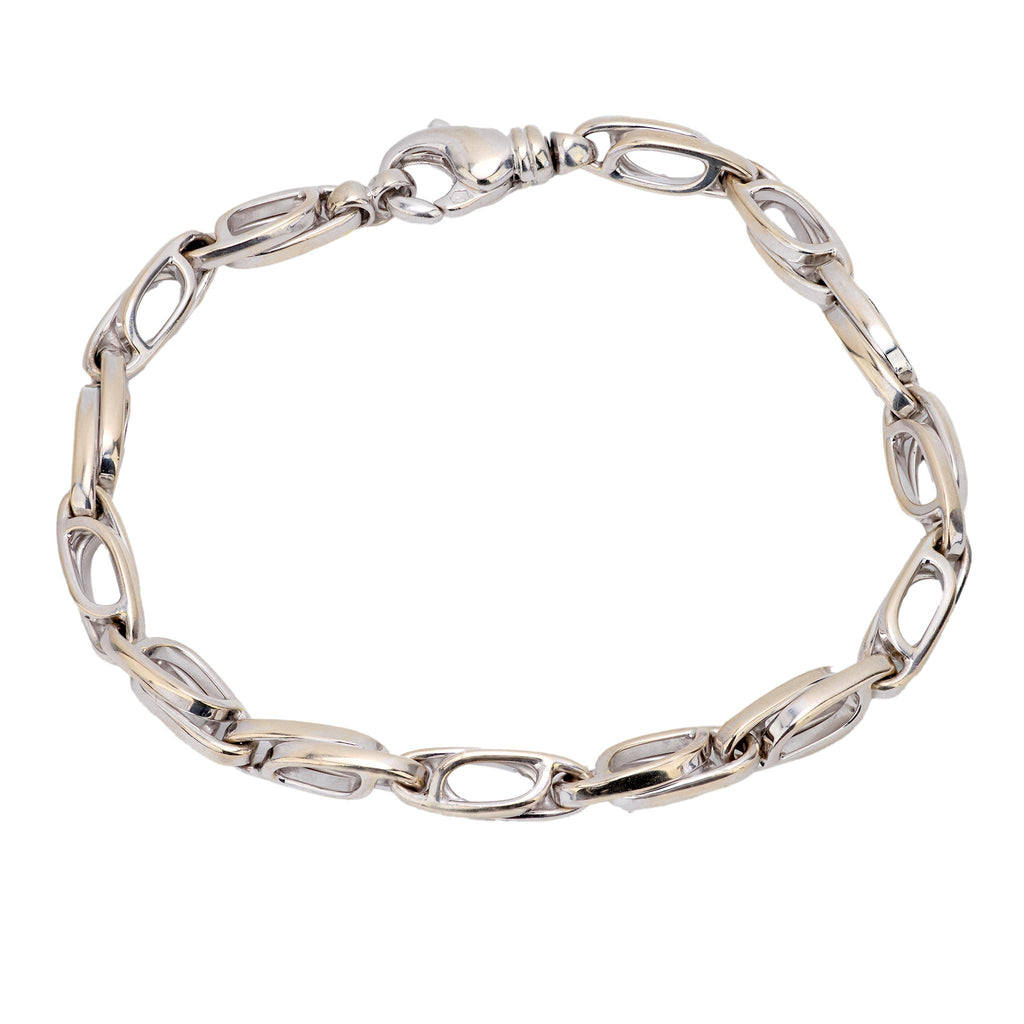 Vintage Italian 14k white gold link bracelet