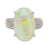 Vintage 9.77 carat cabochon opal diamond platinum cocktail ring Jack Weir & Sons