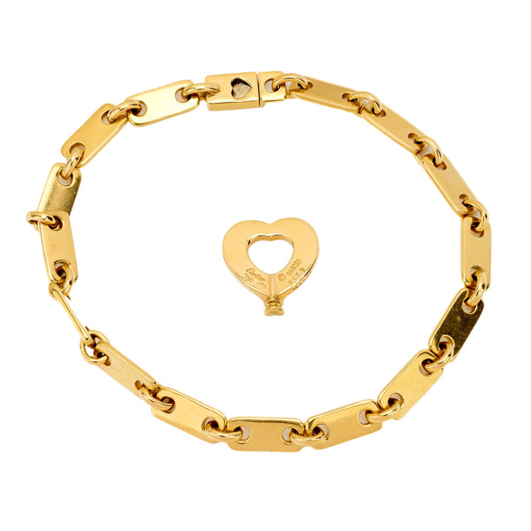 Cartier 18k yellow gold fidelity bracelet with heart key Cartier