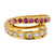 Cartier diamond ruby 18k yellow gold bypass band Cartier