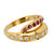 Cartier diamond ruby 18k yellow gold bypass band Cartier