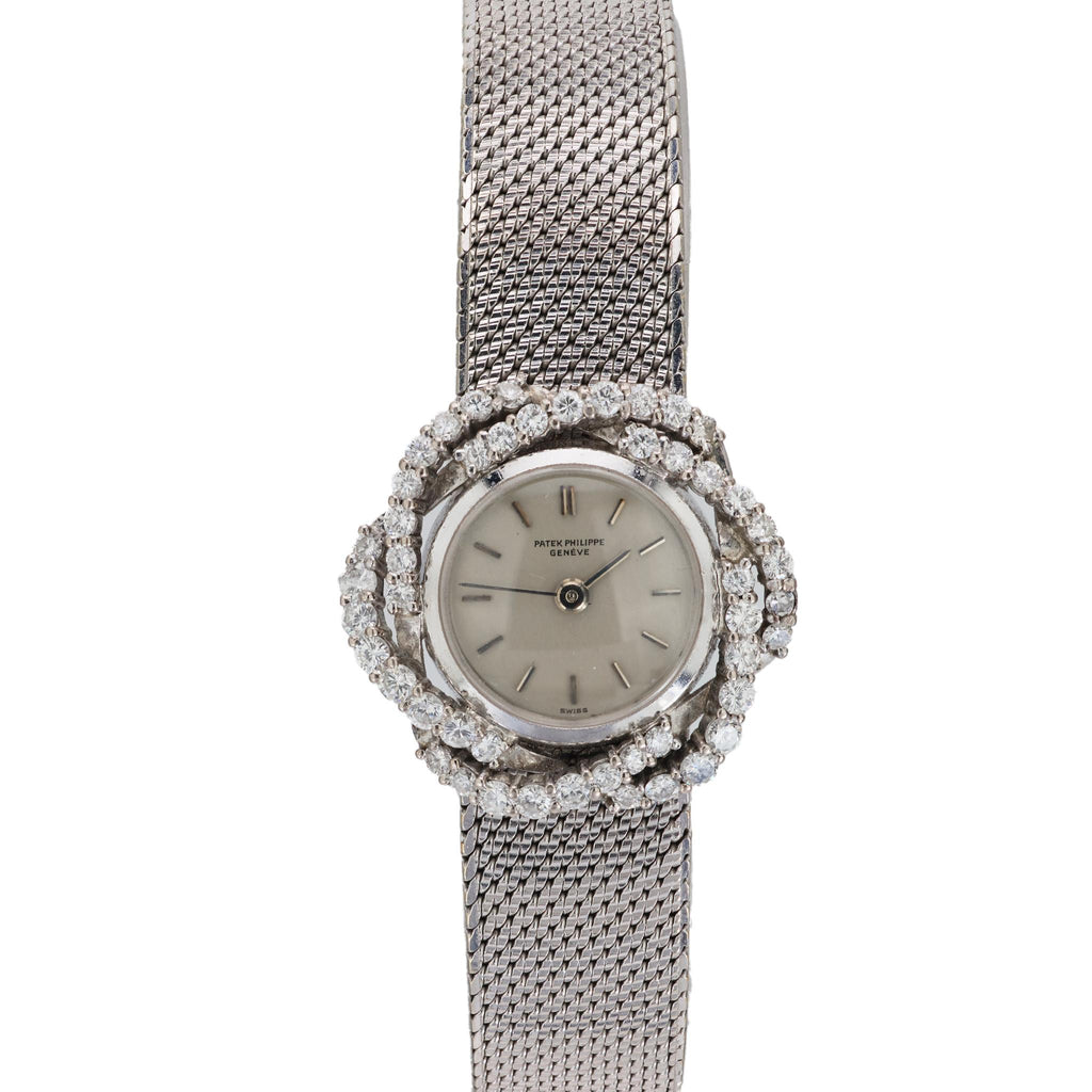 Patek Philippe Genéve diamond 18k white gold watch