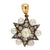 Edwardian pearl 1.10 carat diamond 14k yellow gold and silver star pendant