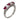 Vintage Carré cut ruby and diamond platinum five stone ring Jack Weir & Sons