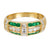 Vintage diamond emerald 18k yellow gold band