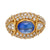 Vintage 2.90 carats cabochon cut sapphire diamond 18k yellow gold cocktail ring Jack Weir & Sons