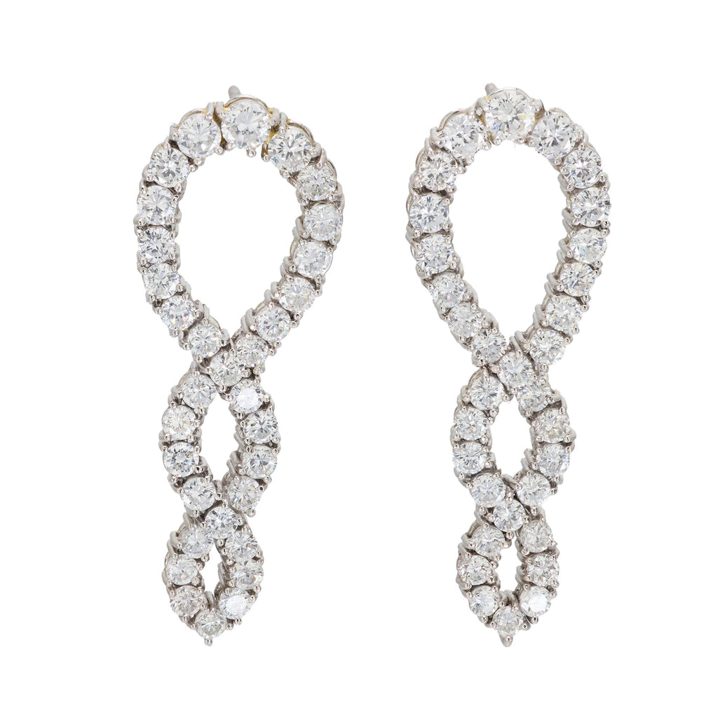 Vintage 4.60 carat diamond platinum earrings