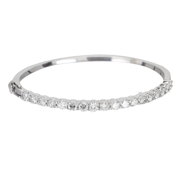 Modern 3 carat total weight diamond 18k white gold bangle Jack Weir & Sons