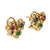 Vintage 2.90 carat total weight gemstone 18k yellow gold flower earrings