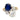 French AGL 3.42 carat no heat sapphire diamond 18k yellow gold toi et moi ring Jack Weir & Sons