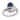 Mid Century GIA 1.41 carat diamond sapphire platinum Toi Et Moi ring