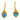 Luna opal 22k and 18k yellow gold drop earrings