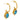 Luna opal 22k and 18k yellow gold drop earrings Felix