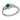 Modern emerald diamond platinum ring