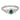 Modern emerald diamond platinum ring