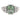 Vintage 3.50 carat green tourmaline 18k white gold ring Jack Weir & Sons