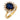 Vintage GIA 2.50 carat sapphire diamond 14k yellow gold cluster ring Jack Weir & Sons