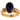 Vintage sapphire diamond 18k yellow gold ring Jack Weir & Sons