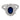 Mid Century sapphire diamond 18k white gold cluster ring Jack Weir & Sons